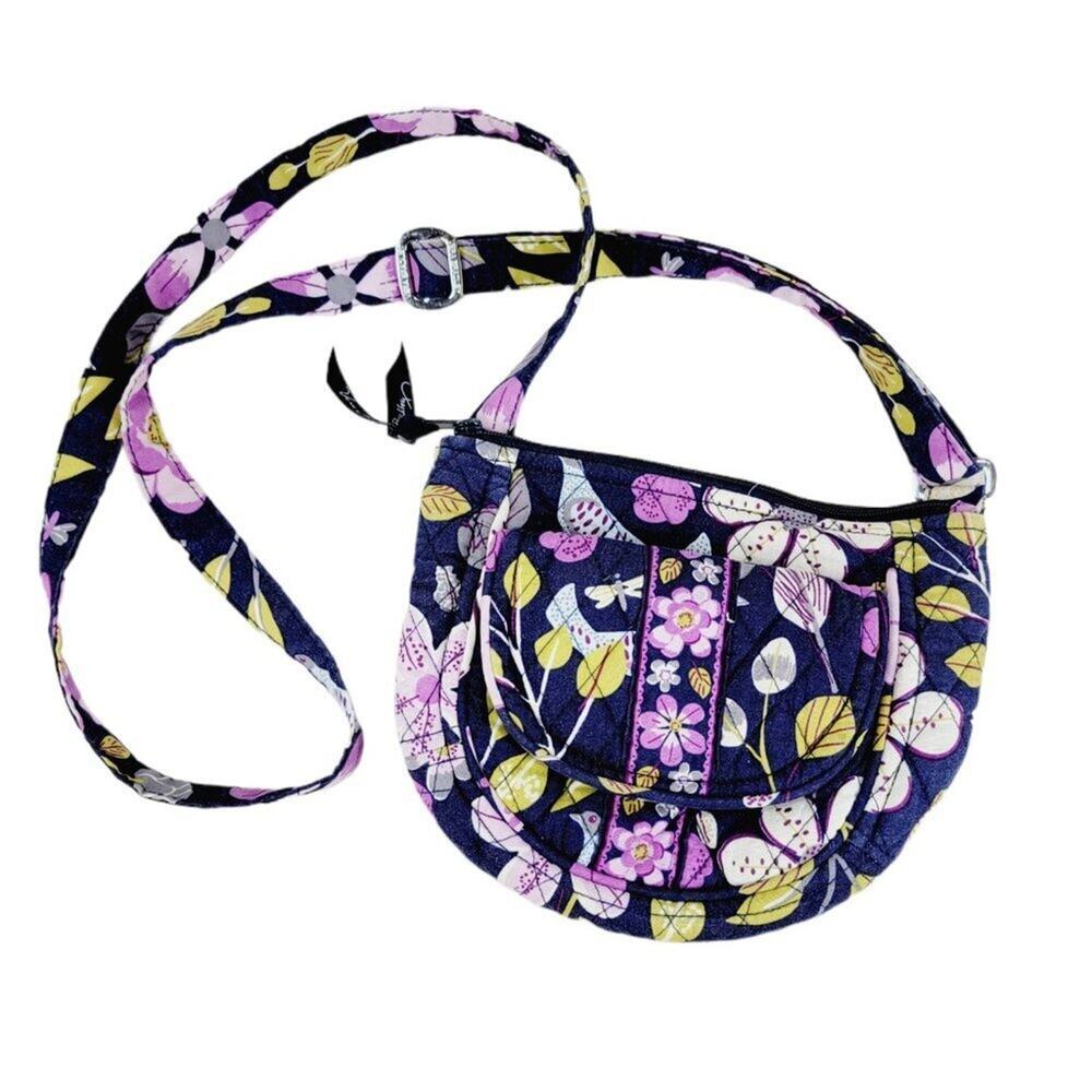 Vera Bradley Crossbody Ribbons Retired Organizer Pockets Travel Crescent